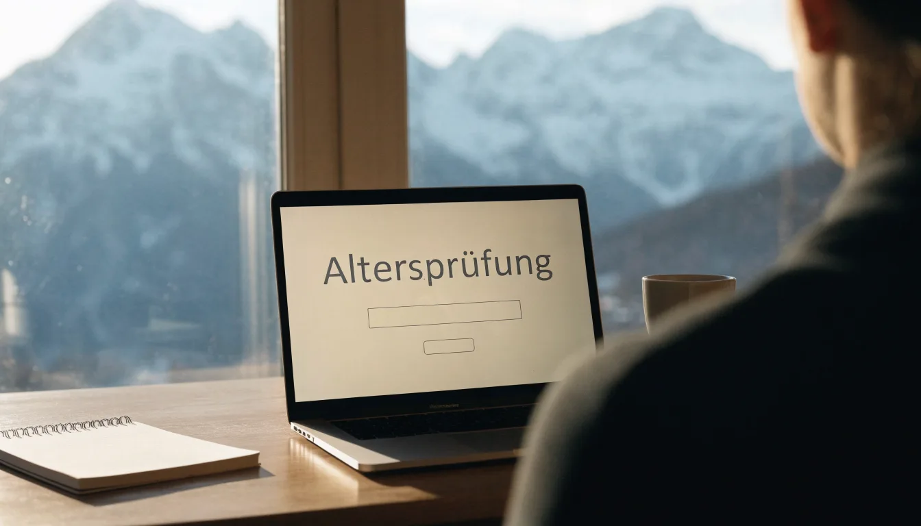 Ein Bergpass in den Schweizer Alpen mit leerer Strasse und Schneeresten am Rand im ersten Frühlicht.