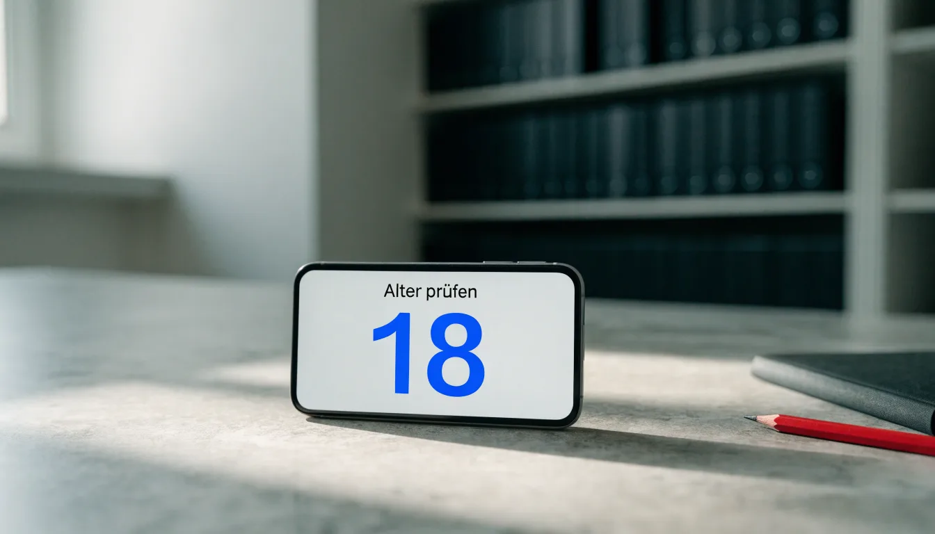 Ein langer, leerer Flur in einem Verwaltungsgebäude mit Holztüren und Steinboden im kühlen Tageslicht.